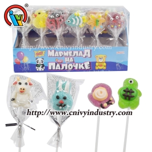 Форма животных Gummy Jelly Lollipop Candy